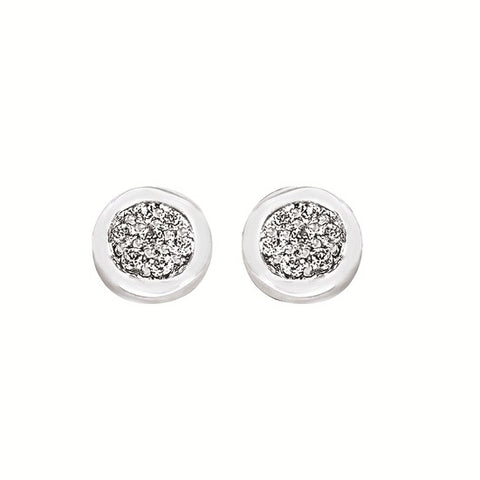Sparkle Lane Round Diamond Cluster Stud Earrings