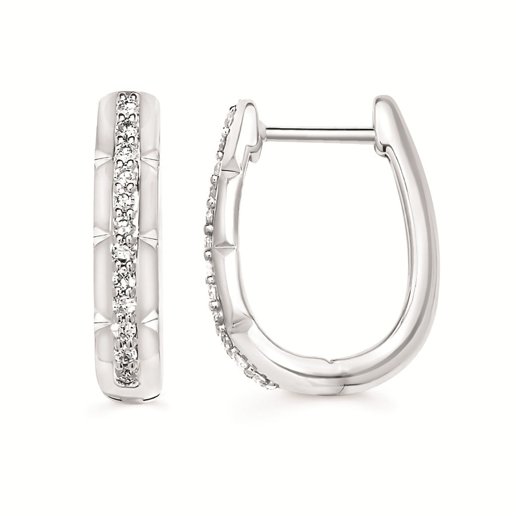 Sparkle Lane Diamond & Silver Hoop Earrings