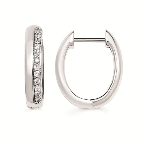 Sparkle Lane Diamond & Silver Hoop Earrings
