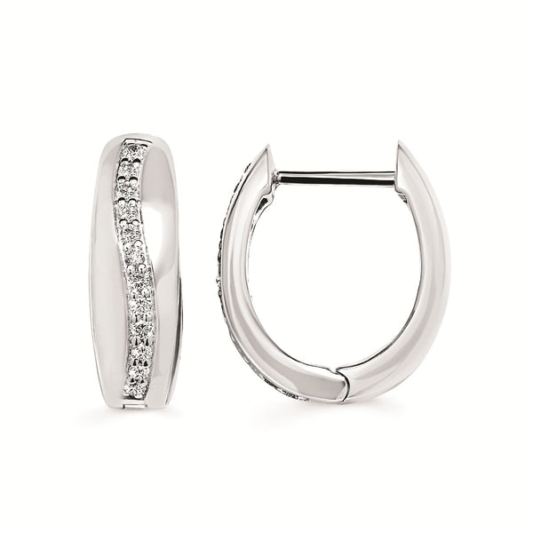 Sparkle Lane Diamond & Silver Hoop Earrings