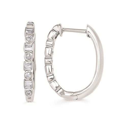 Sparkle Lane Diamond & Silver Hoop Earrings