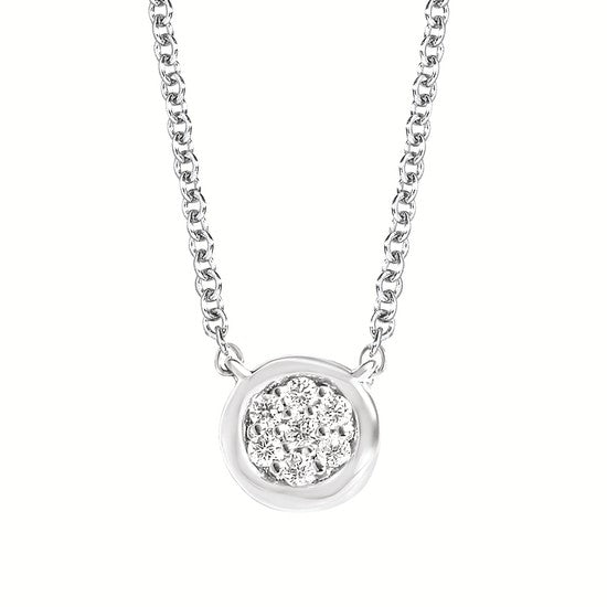 Sparkle Lane Diamond Cluster Pendant Necklace