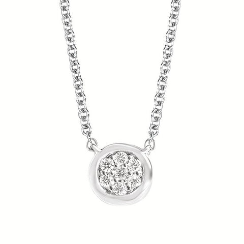 Sparkle Lane Diamond Cluster Pendant Necklace