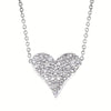 Sterling Silver Pave Heart Pendant Necklace