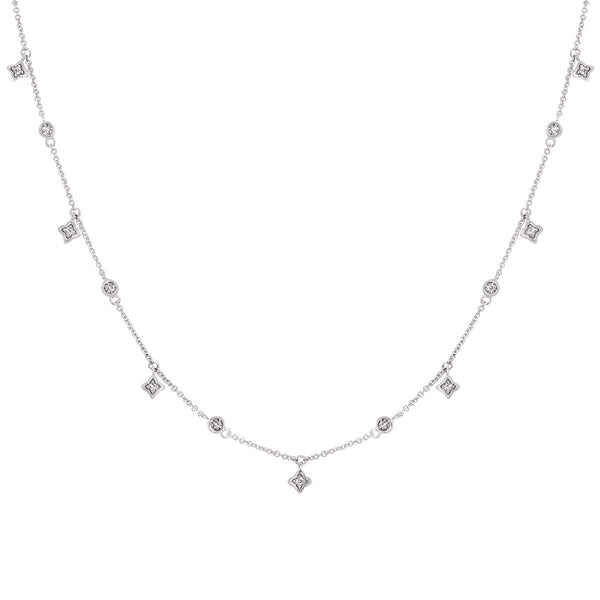Sparkle Lane Diamond Clover Dangle Necklace