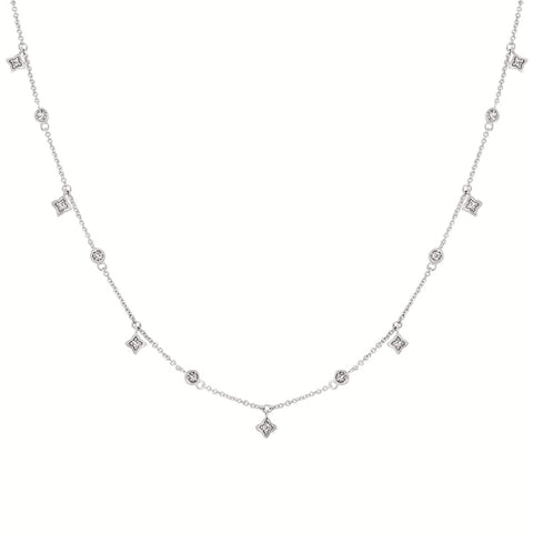 Sparkle Lane Diamond Clover Dangle Necklace