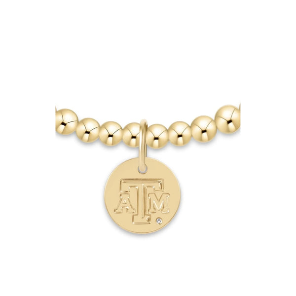 Ecollegiate Classic Gold 3mm Bracelet - Texas A&M Disc