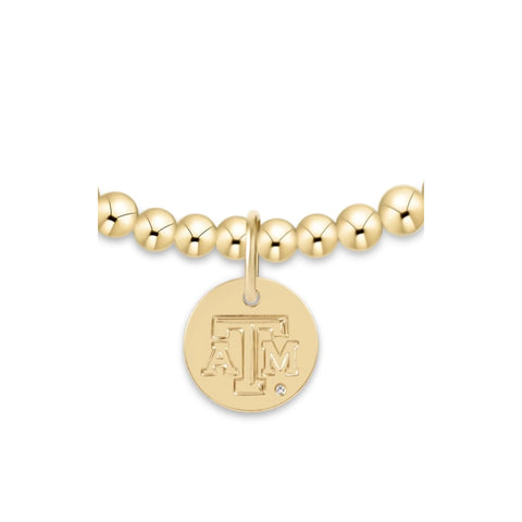Ecollegiate Classic Gold 3mm Bracelet - Texas A&M Disc