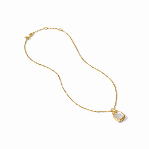 Sahara Solitaire Gold Necklace in Iridescent Clear