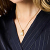 Sahara Solitaire Gold Necklace in Iridescent Clear
