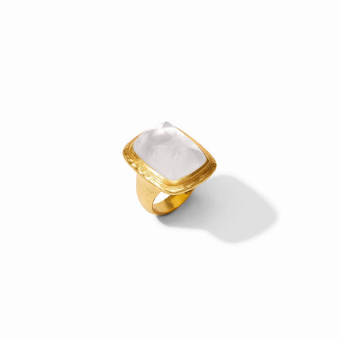 Sahara Stone Gold Ring in Iridescent Clear Crystal