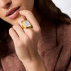 Sahara Stone Gold Ring in Iridescent Clear Crystal