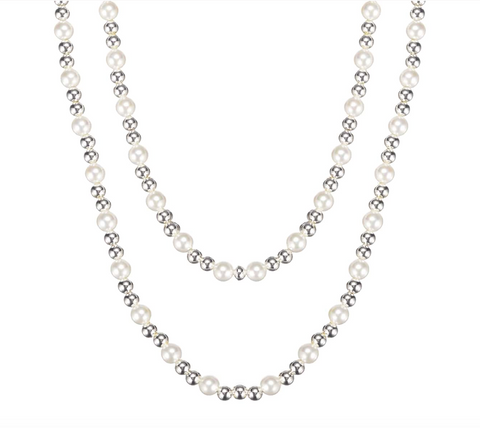 Adorned Pearl Long Beaded Necklace