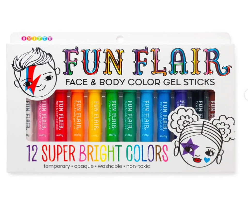 Fun Flair- Face & Body Color Gel Sticks - Set of 12