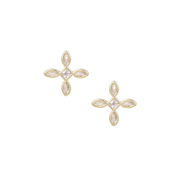 Radiant Cross Stud Earrings