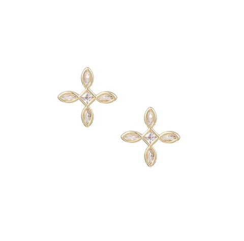 Radiant Cross Stud Earrings