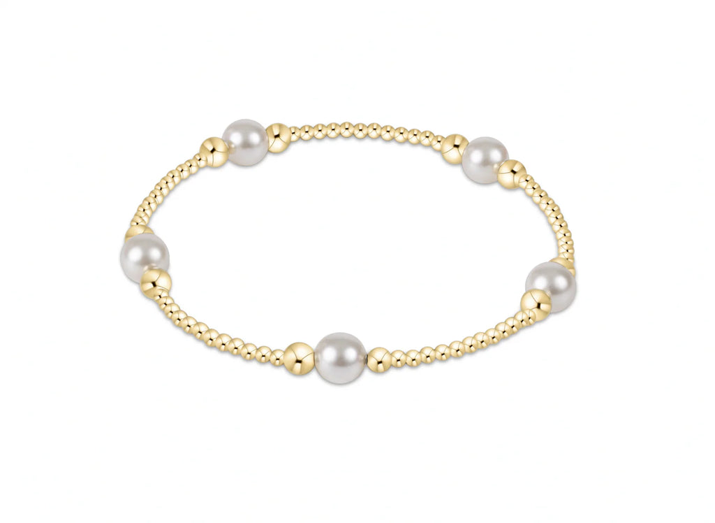 Purpose Pearl Pattern 6mm Bead Bracelet - Gold