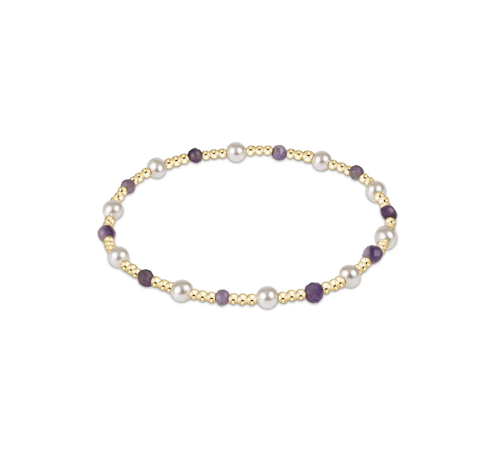 Pearl Sincerity Pattern 4mm Bead Bracelet - Amethyst