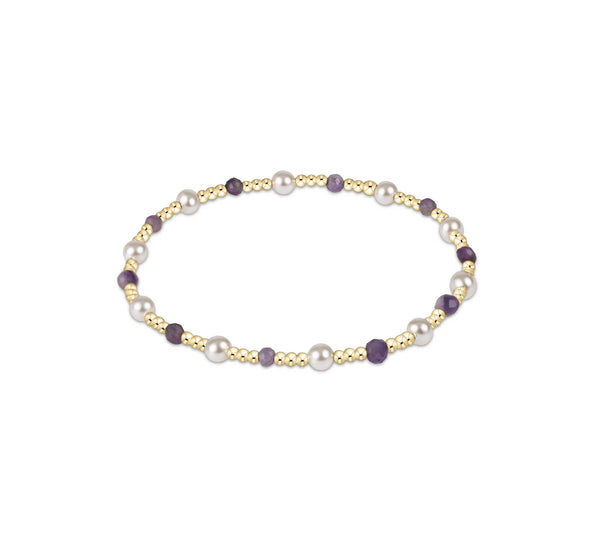 Pearl Sincerity Pattern 4mm Bead Bracelet - Amethyst