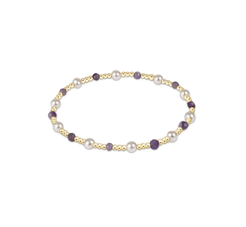 Pearl Sincerity Pattern 4mm Bead Bracelet - Amethyst