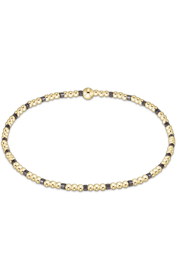 Hope Sincerity Pattern 2mm Bead Bracelet in Taupe with a Twist