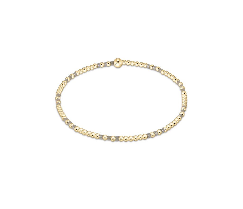 Hope Joy Pattern 2mm Bead Bracelet in Taupe with a Twist