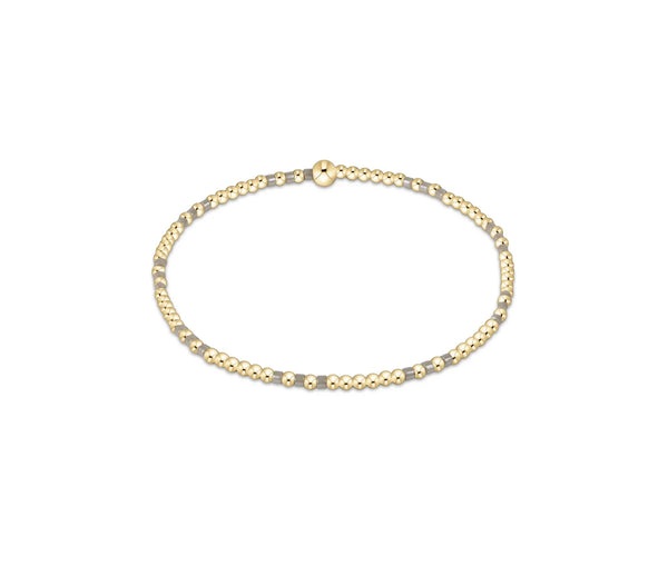 Hope Joy Pattern 2mm Bead Bracelet in Taupe with a Twist