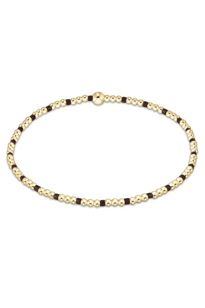Hope Sincerity Pattern 2mm Bead Bracelet in Chocolate