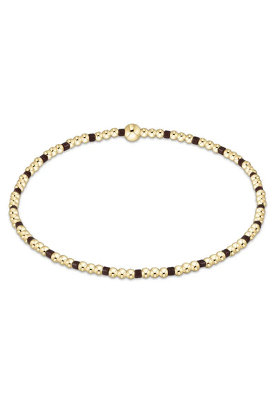 Hope Sincerity Pattern 2mm Bead Bracelet in Chocolate