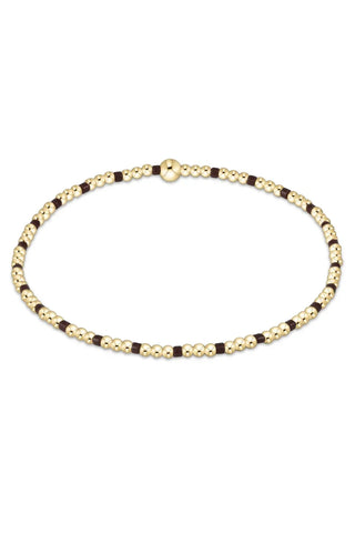 Hope Sincerity Pattern 2mm Bead Bracelet in Chocolate