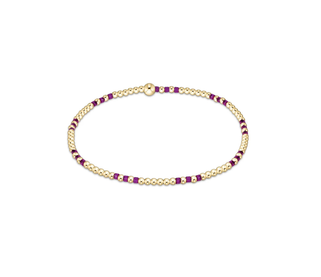 Hope Joy Pattern 2mm Bead Bracelet in Fuchsia