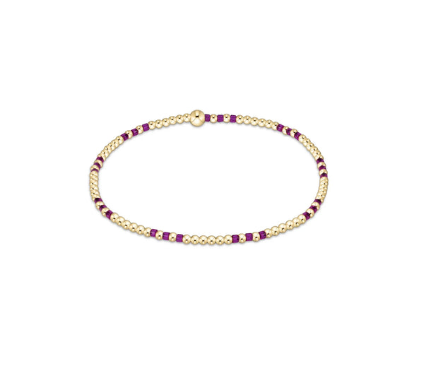 Hope Joy Pattern 2mm Bead Bracelet in Fuchsia
