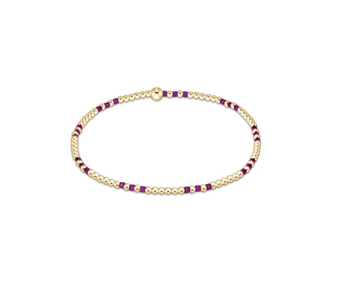 Hope Joy Pattern 2mm Bead Bracelet in Fuchsia