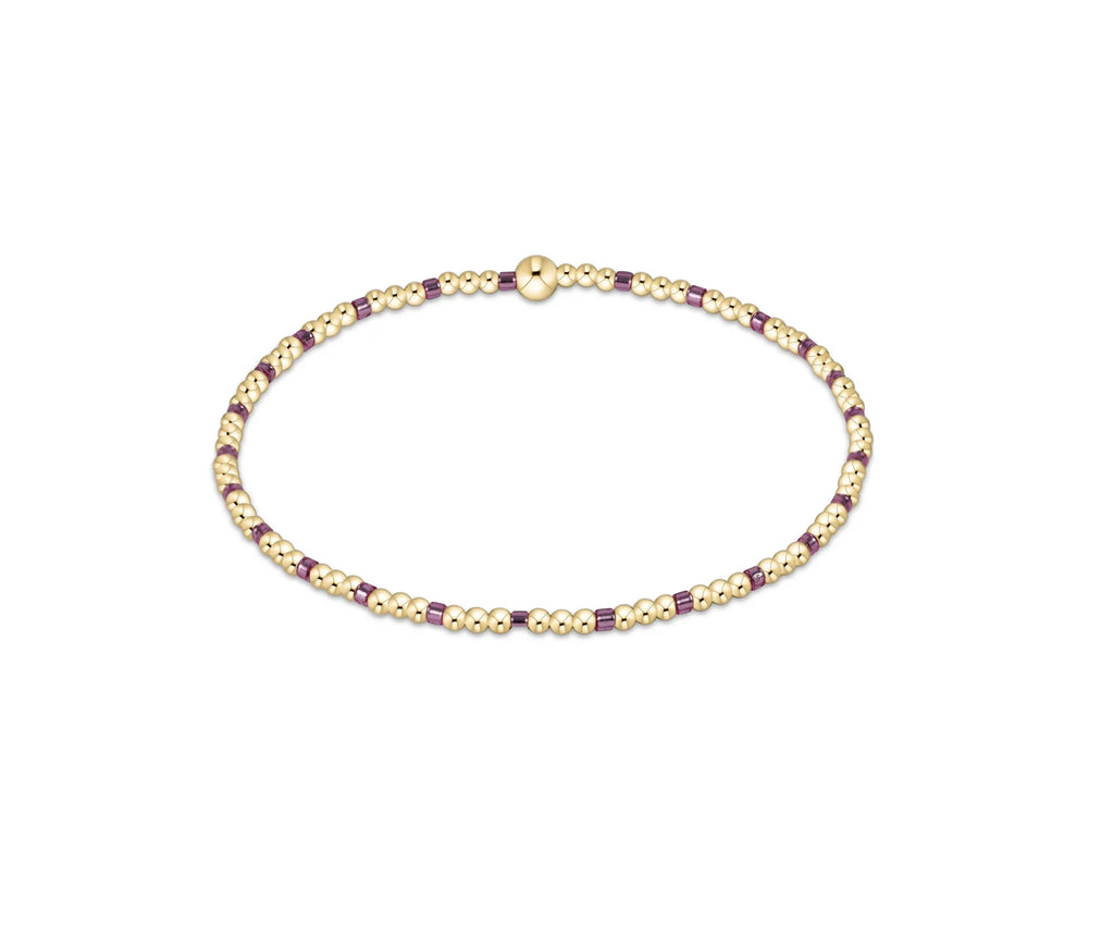 Hope Sincerity Pattern 2mm Bead Bracelet in Pink Metallic