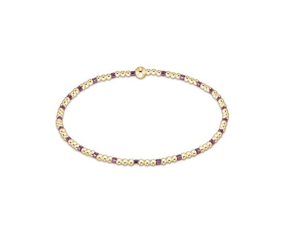 Hope Sincerity Pattern 2mm Bead Bracelet in Pink Metallic