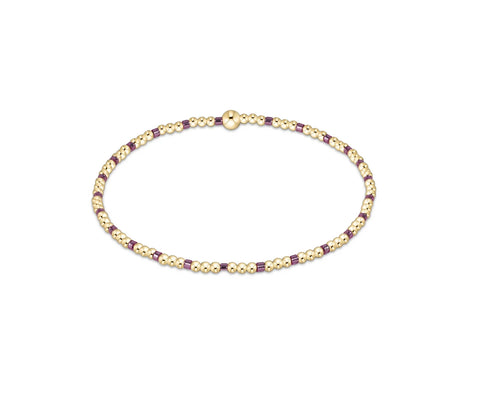 Hope Sincerity Pattern 2mm Bead Bracelet in Pink Metallic