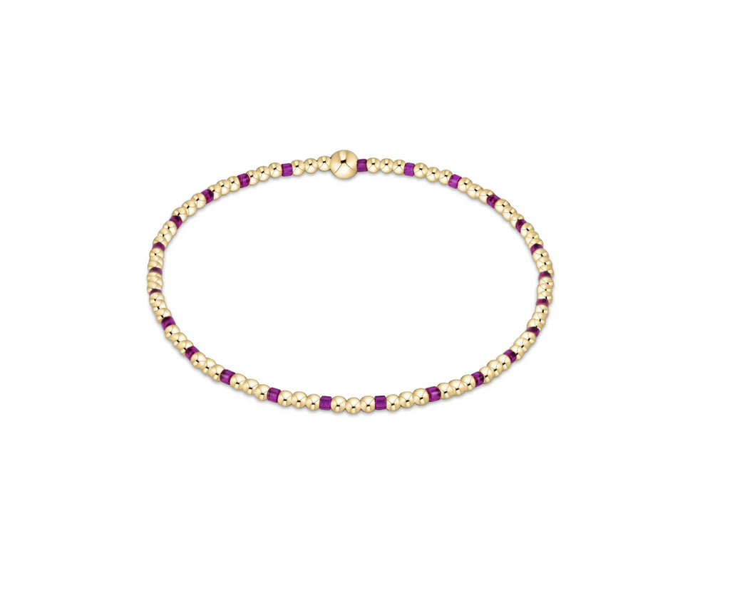 egirl Hope Sincerity Pattern 2mm Bead Bracelet - Fuchsia