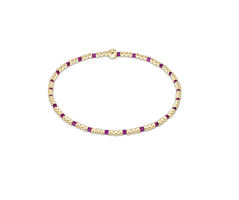 egirl Hope Sincerity Pattern 2mm Bead Bracelet - Fuchsia