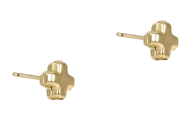 Signature Cross Small Gold Studs