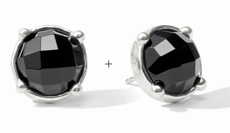 Honey Silver Stud in Obsidian Black