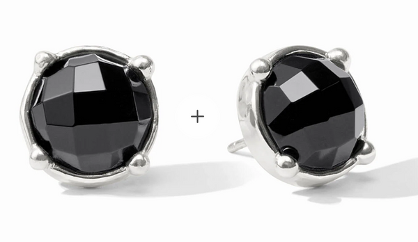 Honey Silver Stud in Obsidian Black