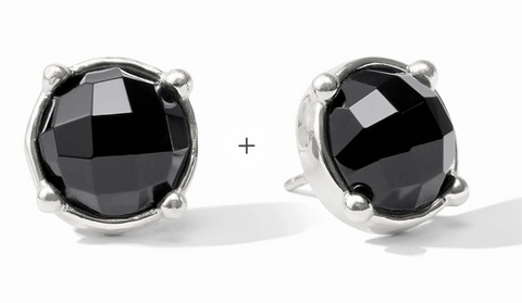 Honey Silver Stud in Obsidian Black