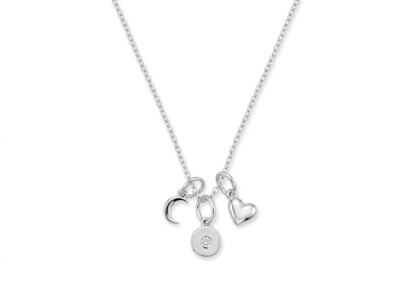 Arlene Charm Necklace in White CZ