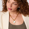 Solara Statement Necklace in Gold Iridescent Clear Crystal