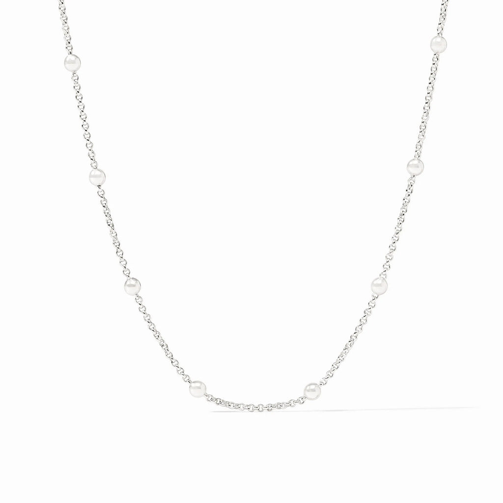 Solara Delicate Station Necklace in Silver