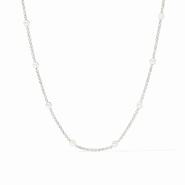 Solara Delicate Station Necklace in Silver