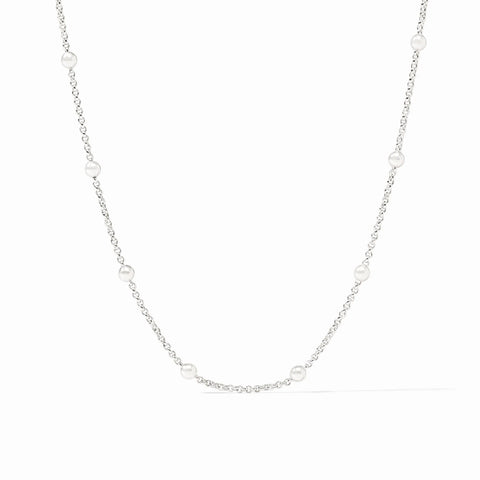 Solara Delicate Station Necklace in Silver