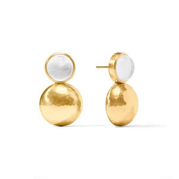 Solara Midi Earrings in Gold Iridescent Clear Crystal