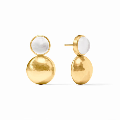 Solara Midi Earrings in Gold Iridescent Clear Crystal