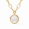 Solara Statement Necklace in Gold Iridescent Clear Crystal